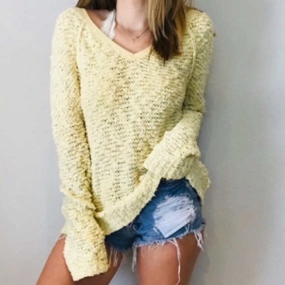 Free People Sweaters - Free People Songbird Slouchy Popcorn Knit Sweater Sz Sm